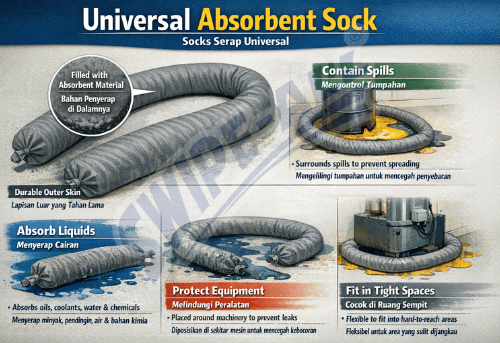 fungsi universal absorbent sock